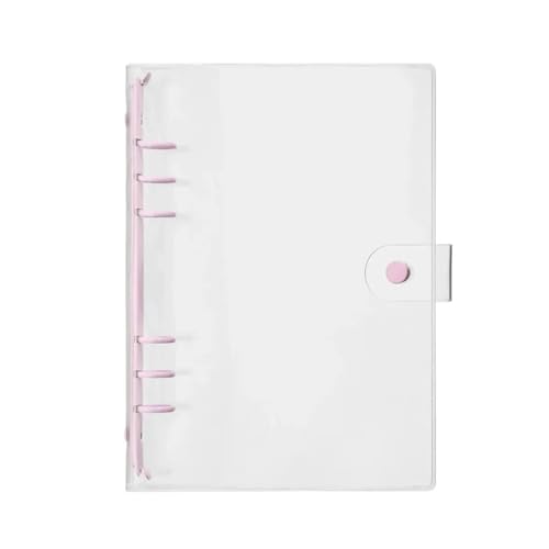 A5 A6 Transparent PVC Loseblatt-Notizbuch-Umschlag Ordner Farbe 6 Ringbuch Tagebuch Journal Planer Schulschreibwaren(Purple-A5) von PGVXEM