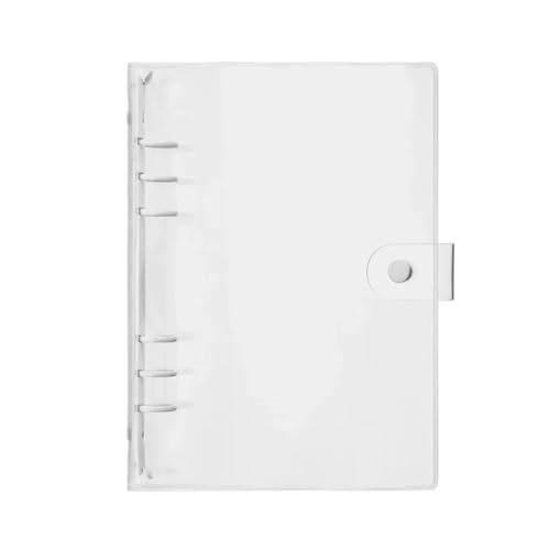 A5 A6 Transparent PVC Loseblatt-Notizbuch-Umschlag Ordner Farbe 6 Ringbuch Tagebuch Journal Planer Schulschreibwaren(White-A5) von PGVXEM