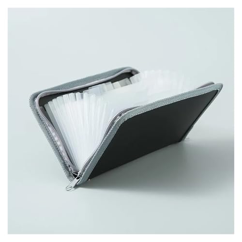 A6 Bunte Fächermappe Tasche Brieftasche 13 Fächer Aktentasche Rechnungstasche Dokumententasche Reißverschluss Organizer Bürobedarf(Gray) von PGVXEM