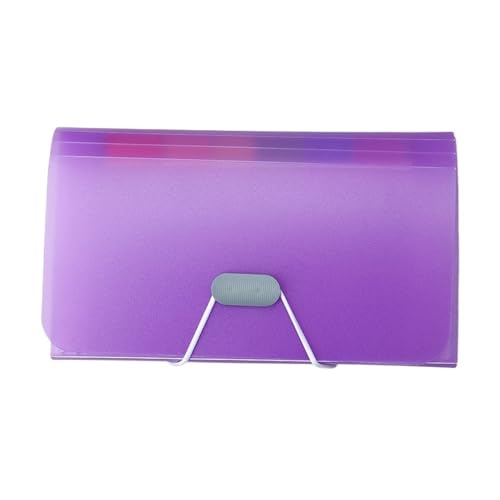 A6 Fächermappe mit Schnalle, Brieftasche, Orgeltasche, Dokumentenordner, Organizer, Aktentasche, Rechnungsordner, Familien-, Schul- und Büroordner(A6purple) von PGVXEM