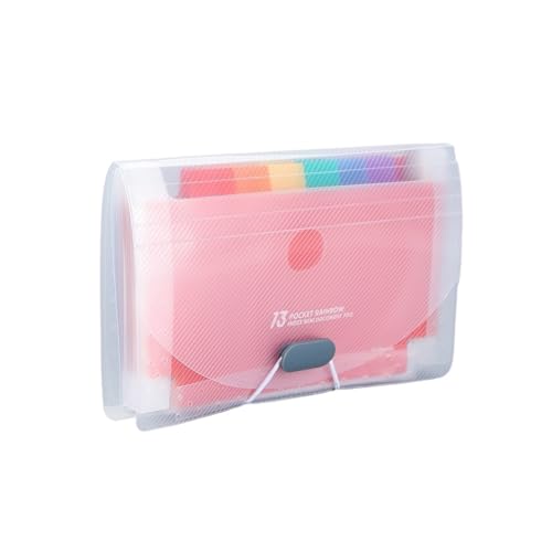 A6 Triple Seal Ticket Clip 13 Grid Orgel Tasche PP Regenbogen Innenseite Rechnung Quittungen Lagerung Clip(Transparent) von PGVXEM