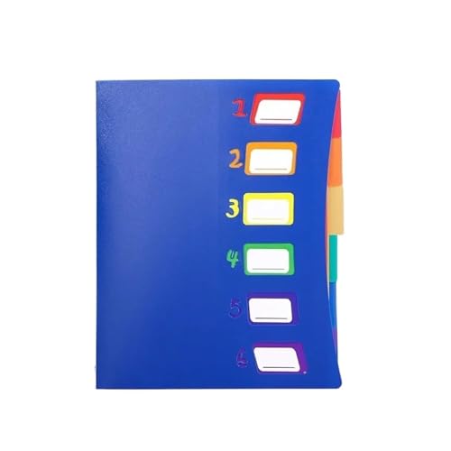 Akkordeon-Aktenordner mit Regenbogenseiten, A4-Dokumentenhalter, PP-Mutterschafts-Checkup-Album, Aufbewahrungs-Organizer, Taschenordner mit sechs Fächern(Blue) von PGVXEM