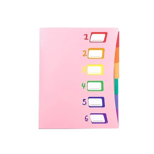 Akkordeon-Aktenordner mit Regenbogenseiten, A4-Dokumentenhalter, PP-Mutterschafts-Checkup-Album, Aufbewahrungs-Organizer, Taschenordner mit sechs Fächern(Pink) von PGVXEM