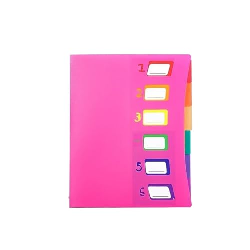 Akkordeon-Aktenordner mit Regenbogenseiten, A4-Dokumentenhalter, PP-Mutterschafts-Checkup-Album, Aufbewahrungs-Organizer, Taschenordner mit sechs Fächern(Rose Red) von PGVXEM