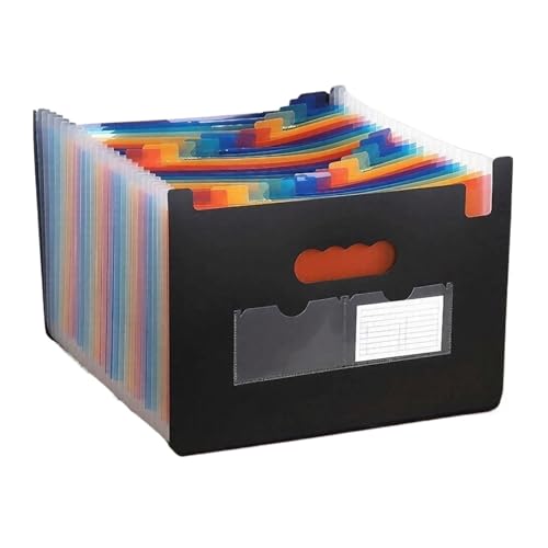 Akkordeon-Datei-Organizer, 13/25 Raster, dreiseitig versiegelter Klappenordner, wasserdichte Aufbewahrungstasche for Bürodokumente(25 Pockets) von PGVXEM