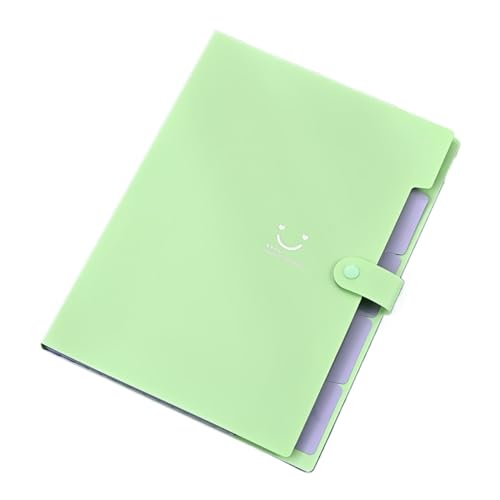 Akkordeontasche for die niedliche und lächelnde Aktenaufbewahrung, mit mehreren Schichten.(Green) von PGVXEM