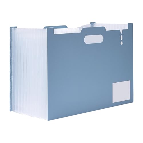 Akten-Organizer, 13 Fächer, erweiterbare Aktenordner for Papierbelege, Dokumentenhalter im A4-Format for das Schulbüro mit bunten Registerkarten(Blue) von PGVXEM