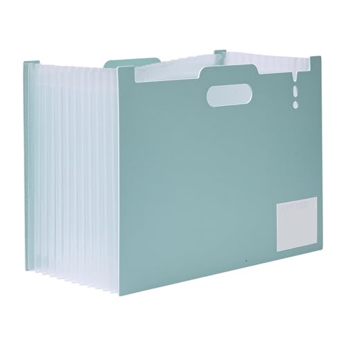 Akten-Organizer, 13 Fächer, erweiterbare Aktenordner for Papierbelege, Dokumentenhalter im A4-Format for das Schulbüro mit bunten Registerkarten(Green) von PGVXEM