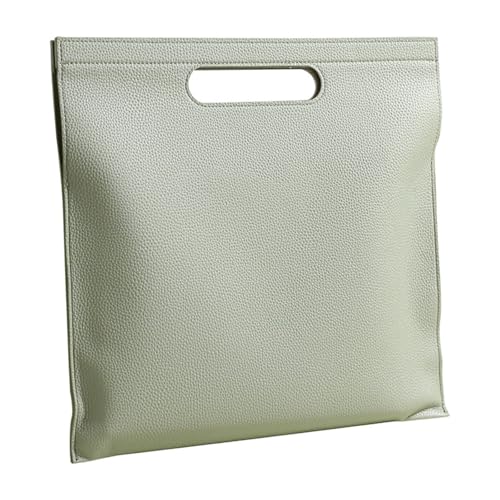Aktenhalter aus Leder, A4, große Kapazität, Dokumententasche, schmale Tragetasche aus Leder, Tablet-Tasche for Damen, Geburtstag(Light Green) von PGVXEM
