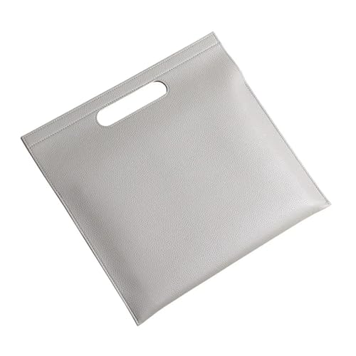 Aktenhalter aus Leder, A4, große Kapazität, Dokumententasche, schmale Tragetasche aus Leder, Tablet-Tasche for Damen, Geburtstag(Silver) von PGVXEM