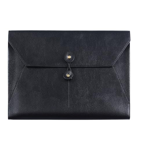 Aktenordner aus Kunstleder, große Kapazität, Dokumententasche mit Riemenschnalle, wasserdicht, for Unternehmen, Aktentasche, Büro, Vertrag, Rechnung, Organizer(Black) von PGVXEM