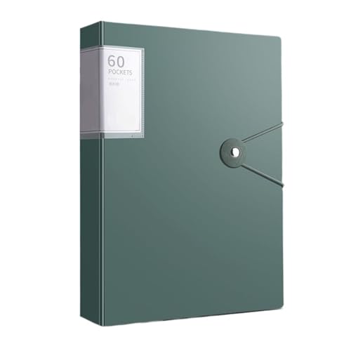Aktentasche mit 60 Fächern im A4-Format, geeignet zur Aufbewahrung von Dokumenten im A4-Format, hohe Transparenz und wasserdicht(Green) von PGVXEM
