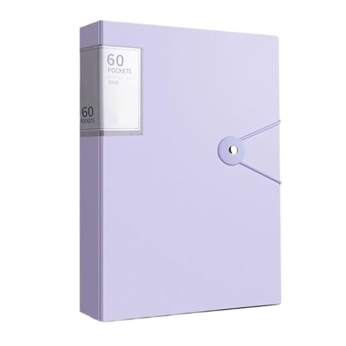 Aktentasche mit 60 Fächern im A4-Format, geeignet zur Aufbewahrung von Dokumenten im A4-Format, hohe Transparenz und wasserdicht(PURPLE) von PGVXEM
