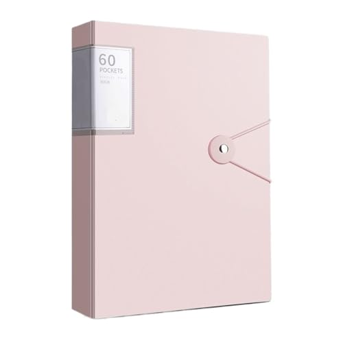 Aktentasche mit 60 Fächern im A4-Format, geeignet zur Aufbewahrung von Dokumenten im A4-Format, hohe Transparenz und wasserdicht(Pink) von PGVXEM