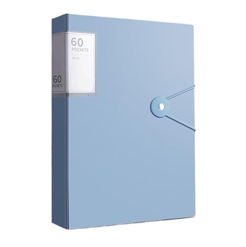 Aktentasche mit 60 Fächern im A4-Format, geeignet zur Aufbewahrung von Dokumenten im A4-Format, hohe Transparenz und wasserdicht(SKY BLUE) von PGVXEM