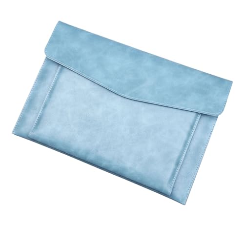 Aktentasche mit großem Fassungsvermögen, A4, mit Knopf, wasserdichte Laptoptasche, Dokumententasche, Büro-Organizer(Blue A) von PGVXEM