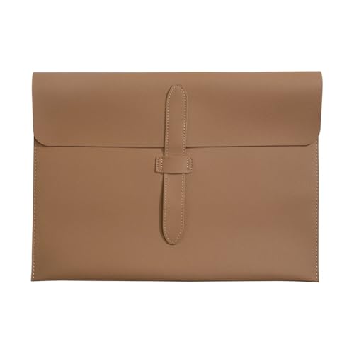 Dokumentenmappe aus PU-Leder, A4, schmal, for Büro und Reisen, unverzichtbar for Profis(Khaki) von PGVXEM