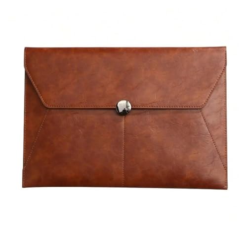 Dokumententasche aus Kunstleder, Geschäftsinformationstasche, A4-Ordner, Aufbewahrungstasche for Schul- und Bürobedarf(Brown) von PGVXEM