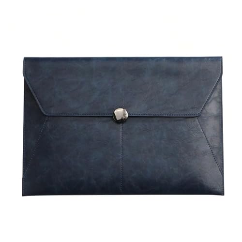 Dokumententasche aus Kunstleder, Geschäftsinformationstasche, A4-Ordner, Aufbewahrungstasche for Schul- und Bürobedarf(Navy blue) von PGVXEM