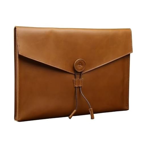 Echtleder A4 Dokumententasche, Kuh Aktentasche, Crazy Horse Leder Offizielle Dokumententasche, Einfache und lässige(Brown) von PGVXEM