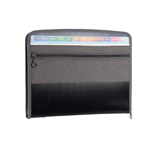 Erweiterbarer Datei-Organizer, 13 Fächer, Akkordeon, A4, Dokument, Reißverschluss, Ordnertasche(Grey) von PGVXEM