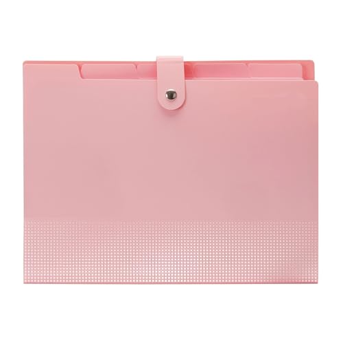 Fächermappen mit 5 Fächern, Akkordeon-Aktenordner mit Etiketten, Briefgröße, Bürobedarf for Zuhause, Schule und Büro(Ash Pink) von PGVXEM