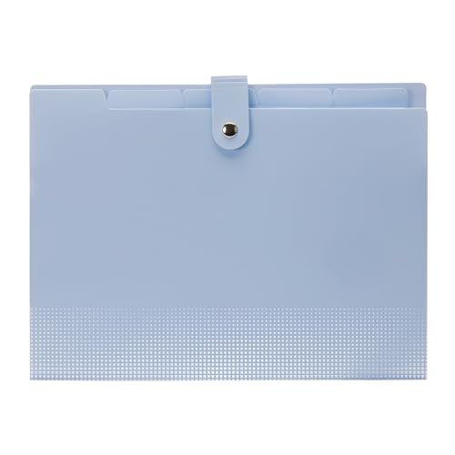 Fächermappen mit 5 Fächern, Akkordeon-Aktenordner mit Etiketten, Briefgröße, Bürobedarf for Zuhause, Schule und Büro(Haza Blue) von PGVXEM
