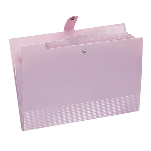Fächermappen mit 5 Fächern, Akkordeon-Aktenordner mit Etiketten, Briefgröße, Bürobedarf for Zuhause, Schule und Büro(Lavender) von PGVXEM