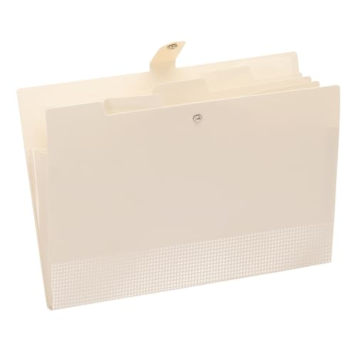 Fächermappen mit 5 Fächern, Akkordeon-Aktenordner mit Etiketten, Briefgröße, Bürobedarf for Zuhause, Schule und Büro(Oat Yellow) von PGVXEM