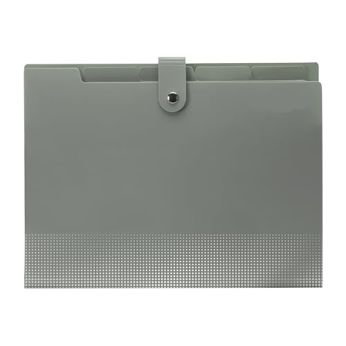 Fächermappen mit 5 Fächern, Akkordeon-Aktenordner mit Etiketten, Briefgröße, Bürobedarf for Zuhause, Schule und Büro(Sage Green) von PGVXEM