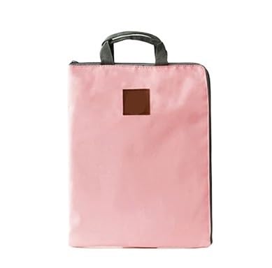 Große Canvas-A4-Dateiordner-Dokumententasche Business-Aktentasche Papieraufbewahrungstasche Schreibwaren Schulbürobedarf(Pink) von PGVXEM