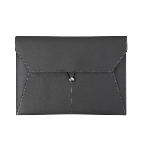 Große Kapazität A4 Business Leder Dokument Tasche Wasserdichte Verdickt Daten Archiv Tasche Einfache Tragbare Datei Tasche Büro(Black) von PGVXEM