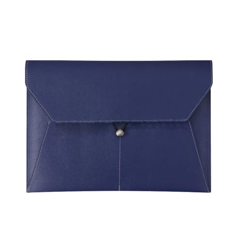 Große Kapazität A4 Business Leder Dokument Tasche Wasserdichte Verdickt Daten Archiv Tasche Einfache Tragbare Datei Tasche Büro(Blue) von PGVXEM