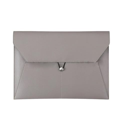 Große Kapazität A4 Business Leder Dokument Tasche Wasserdichte Verdickt Daten Archiv Tasche Einfache Tragbare Datei Tasche Büro(Grey) von PGVXEM