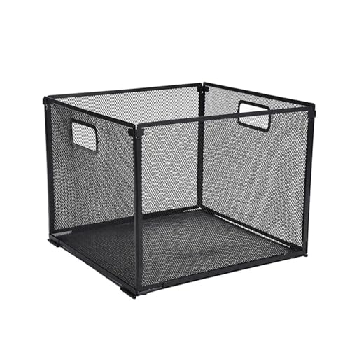 Hängeregistraturordner aus Mesh-Metall, abnehmbare, faltbare Ordner-Aufbewahrungsbox, schwarz, rutschfest, for Büro, Schule(1Pc Large) von PGVXEM