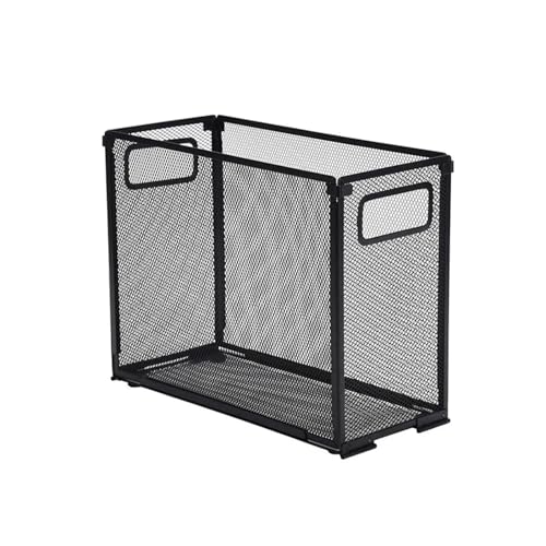 Hängeregistraturordner aus Mesh-Metall, abnehmbare, faltbare Ordner-Aufbewahrungsbox, schwarz, rutschfest, for Büro, Schule(1Pc Small) von PGVXEM