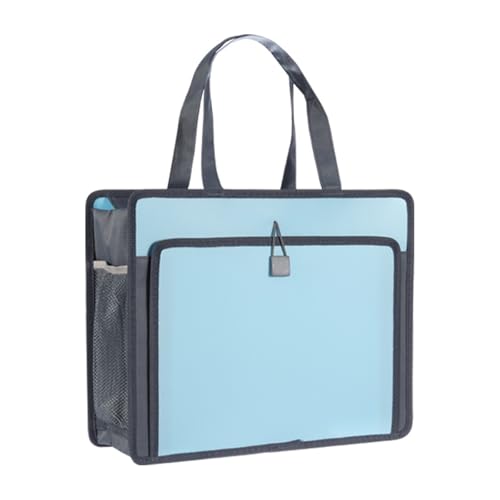 Halten Sie eine dreidimensionale wasserdichte Reißverschlusstasche mit großer Kapazität for Studenten, A4-Kunsttasche, Büro-Informationsdateitasche(Blue) von PGVXEM
