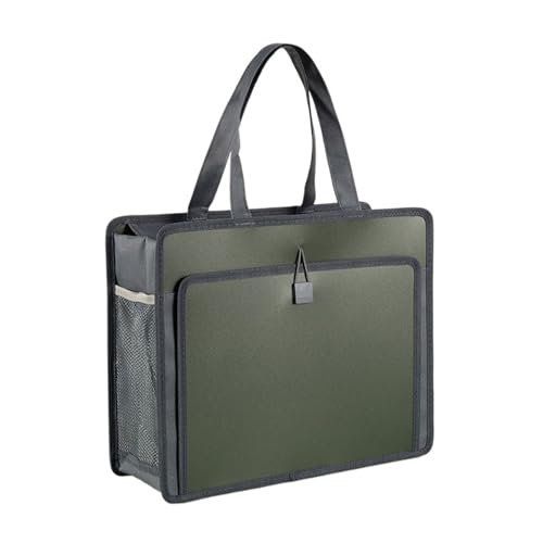 Halten Sie eine dreidimensionale wasserdichte Reißverschlusstasche mit großer Kapazität for Studenten, A4-Kunsttasche, Büro-Informationsdateitasche(Green) von PGVXEM