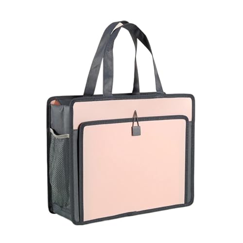 Halten Sie eine dreidimensionale wasserdichte Reißverschlusstasche mit großer Kapazität for Studenten, A4-Kunsttasche, Büro-Informationsdateitasche(Pink) von PGVXEM