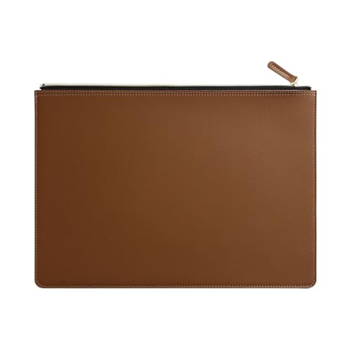 Leder Business A4 Aktenordner Reißverschluss Dokumententasche Vertragsdatei Organizer Aktentasche Portfolio Tasche for Vertrags-/Rechnungsaufbewahrung(Brown) von PGVXEM