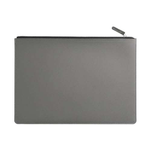 Leder Business A4 Aktenordner Reißverschluss Dokumententasche Vertragsdatei Organizer Aktentasche Portfolio Tasche for Vertrags-/Rechnungsaufbewahrung(Grey) von PGVXEM