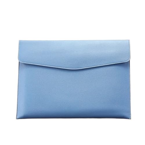 Leder Datei Ordner A4 Dokument Tasche Business Aktentasche Computer Lagerung Handtasche(B5 Blue) von PGVXEM