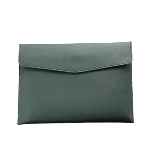 Leder Datei Ordner A4 Dokument Tasche Business Aktentasche Computer Lagerung Handtasche(B5 dark green) von PGVXEM