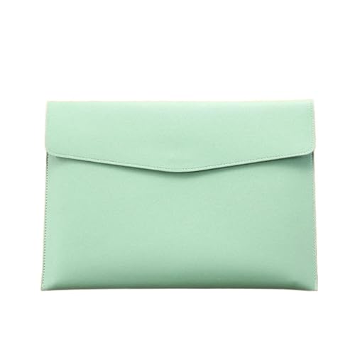 Leder Datei Ordner A4 Dokument Tasche Business Aktentasche Computer Lagerung Handtasche(B5 light green) von PGVXEM