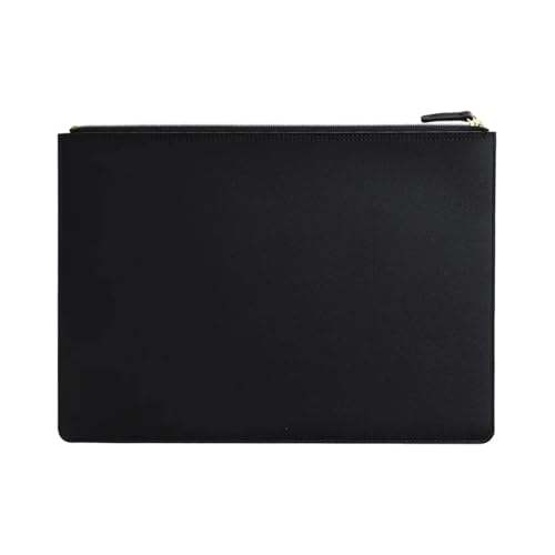 Leder-Dokumententasche, wasserdicht, for Herren und Damen, Business, Aktentasche, Konferenz-Aufbewahrungstasche(Black+310 x 245mm) von PGVXEM