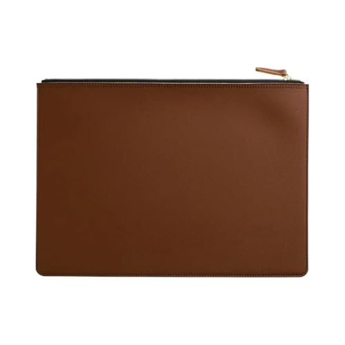 Leder-Dokumententasche, wasserdicht, for Herren und Damen, Business, Aktentasche, Konferenz-Aufbewahrungstasche(Dark brown+310 x 245mm) von PGVXEM