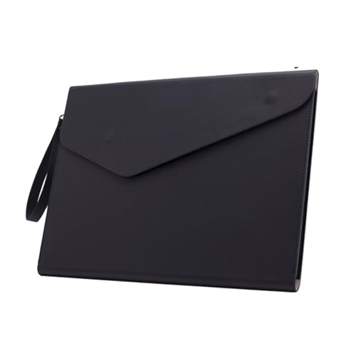 Leder-Dokumententasche aus Leder, große Kapazität, mit Griff, Aktentasche mit Schnalle, Stiftclip, Aktentasche for Schule, Büro/Daten/Vertrag(Orange-Style 2) von PGVXEM