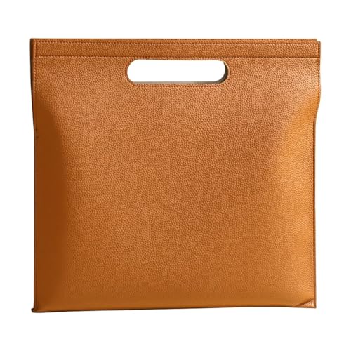Leichte PU-Dokumententasche 12,56" × 13,34" Büro-Aktenhalter(Brownish orange) von PGVXEM