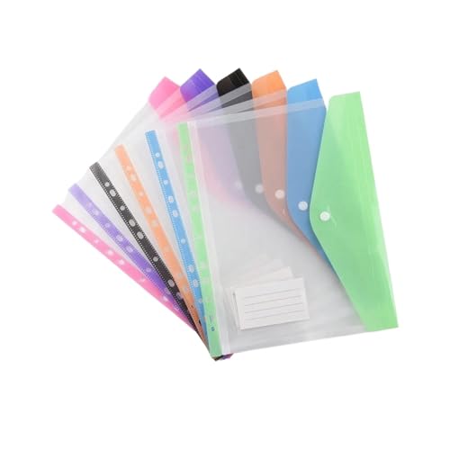 Nachfüllbarer Aktenordner im A4-Format, 11 Löcher, horizontale und vertikale Dokumententasche, Aufbewahrungstasche mit Farbetiketten for Zuhause und Büro(6 colors mixed horizontal) von PGVXEM
