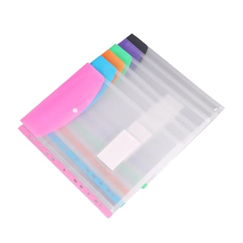 Nachfüllbarer Aktenordner im A4-Format, 11 Löcher, horizontale und vertikale Dokumententasche, Aufbewahrungstasche mit Farbetiketten for Zuhause und Büro(6 colors mixed vertical) von PGVXEM